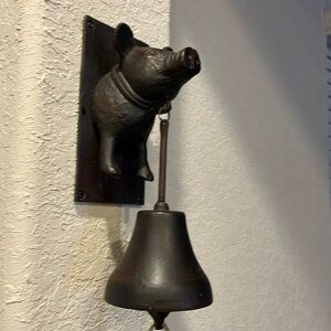 Pottery Barn pig dinner bell
